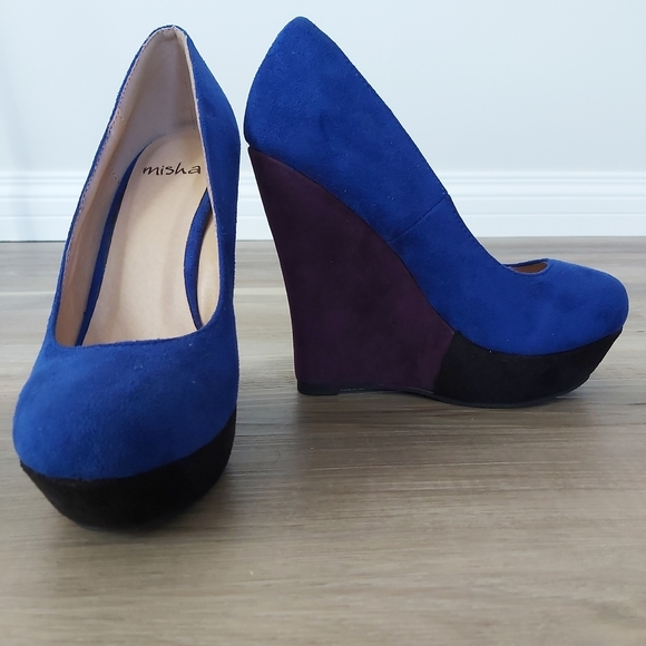 Misha Colour Block Wedges - Picture 2 of 2